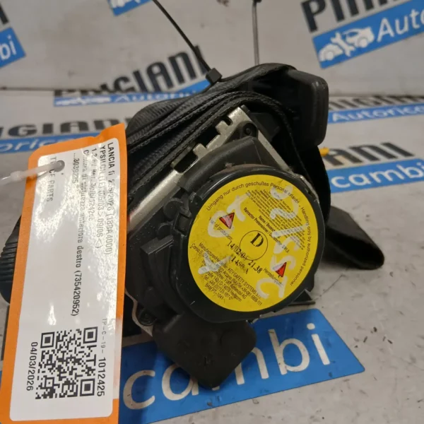 Cintura di sicurezza anteriore destra Lancia Ypsilon (2003 – 2006) 1.2 44 KW benzina 735420952 188A4000