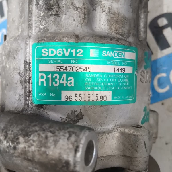 Compressore a/c Peugeot 206 (1998 – 2009) 1.6 80 KW diesel 9800822280 9HZ