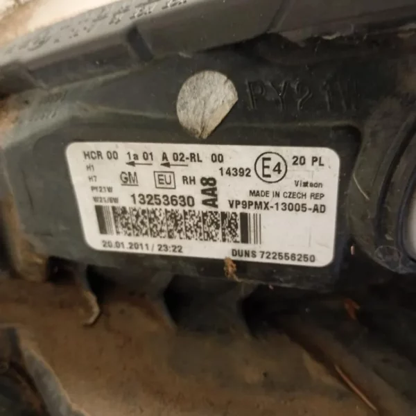 Faro / Fanale / Proiettore Anteriore Destro Opel Meriva B 2010 – 2014