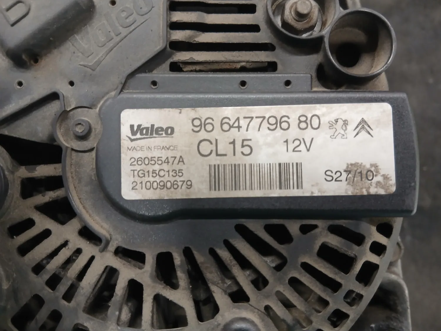 Alternatore Peugeot 207 (2009 – oggi) 1.4 50 KW diesel 5705NA 8HR