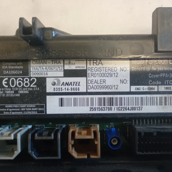 Display navigatore satellitare Renault Captur (2013 – 2017) 1.5 66 KW diesel 259153934R K9K D6