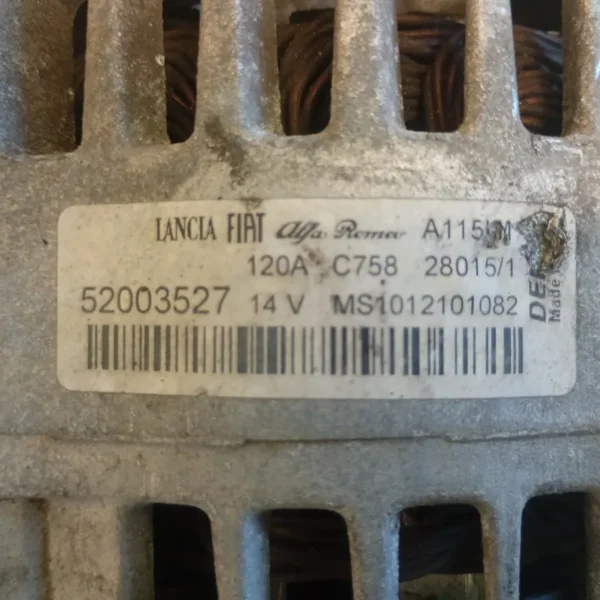 Alternatore Fiat 500l (2012 – 2018) 0.9 62 KW benzina/metano 52003527 312A2000