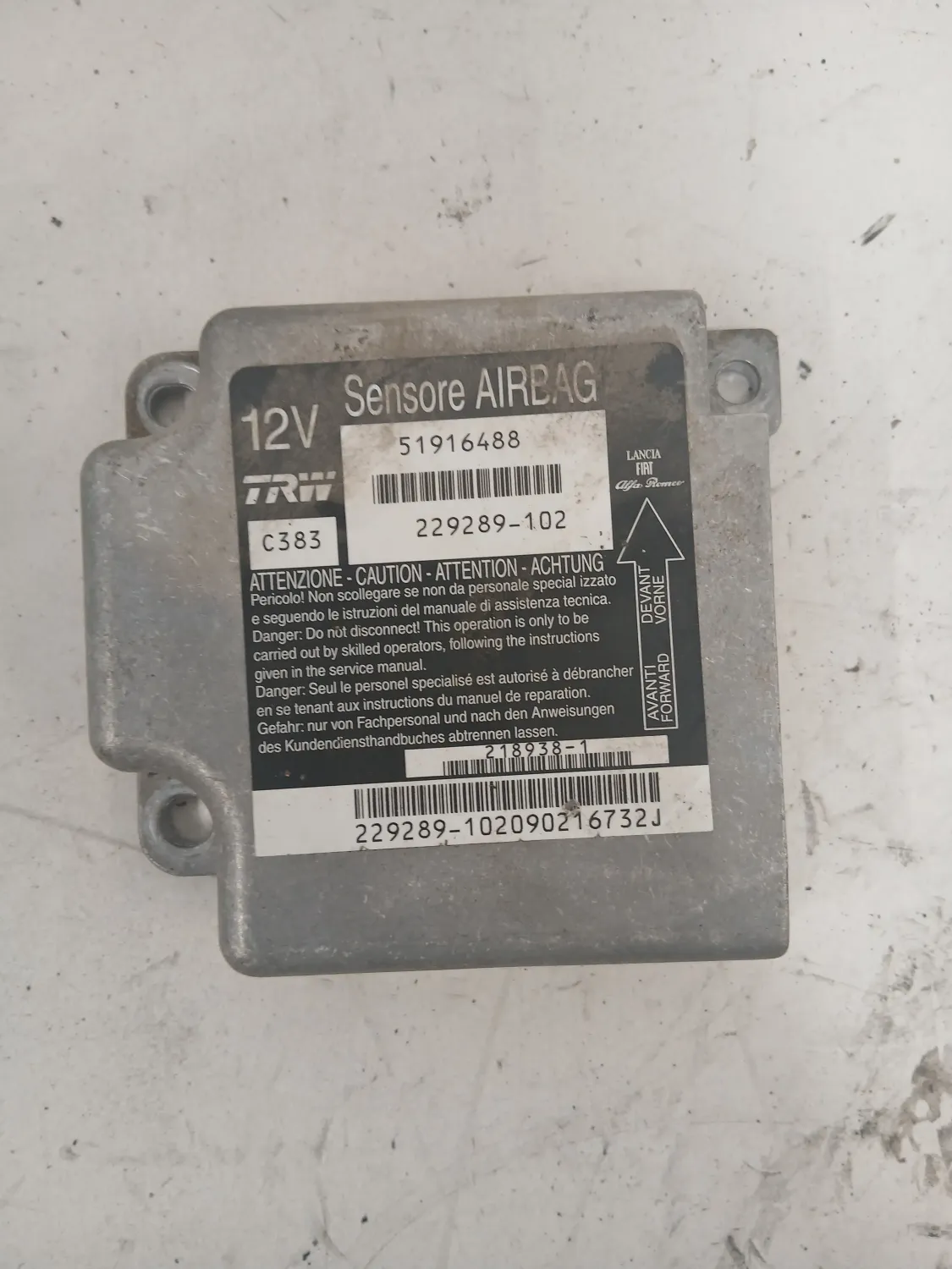 kit airbag Fiat Panda (2011 – 2013) 1.2 51 KW 169A4000