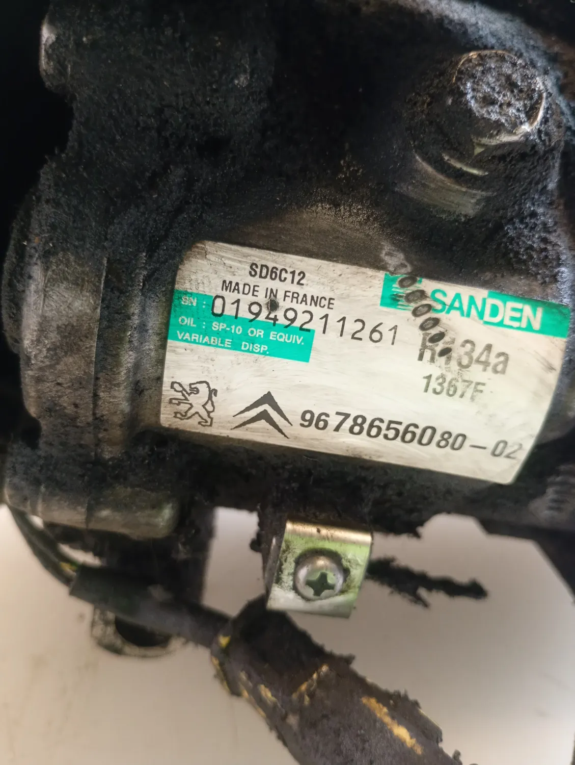 Compressore a/c Peugeot 308 (2011 – 2015) 1.6 68 KW diesel 9678656080 9H06