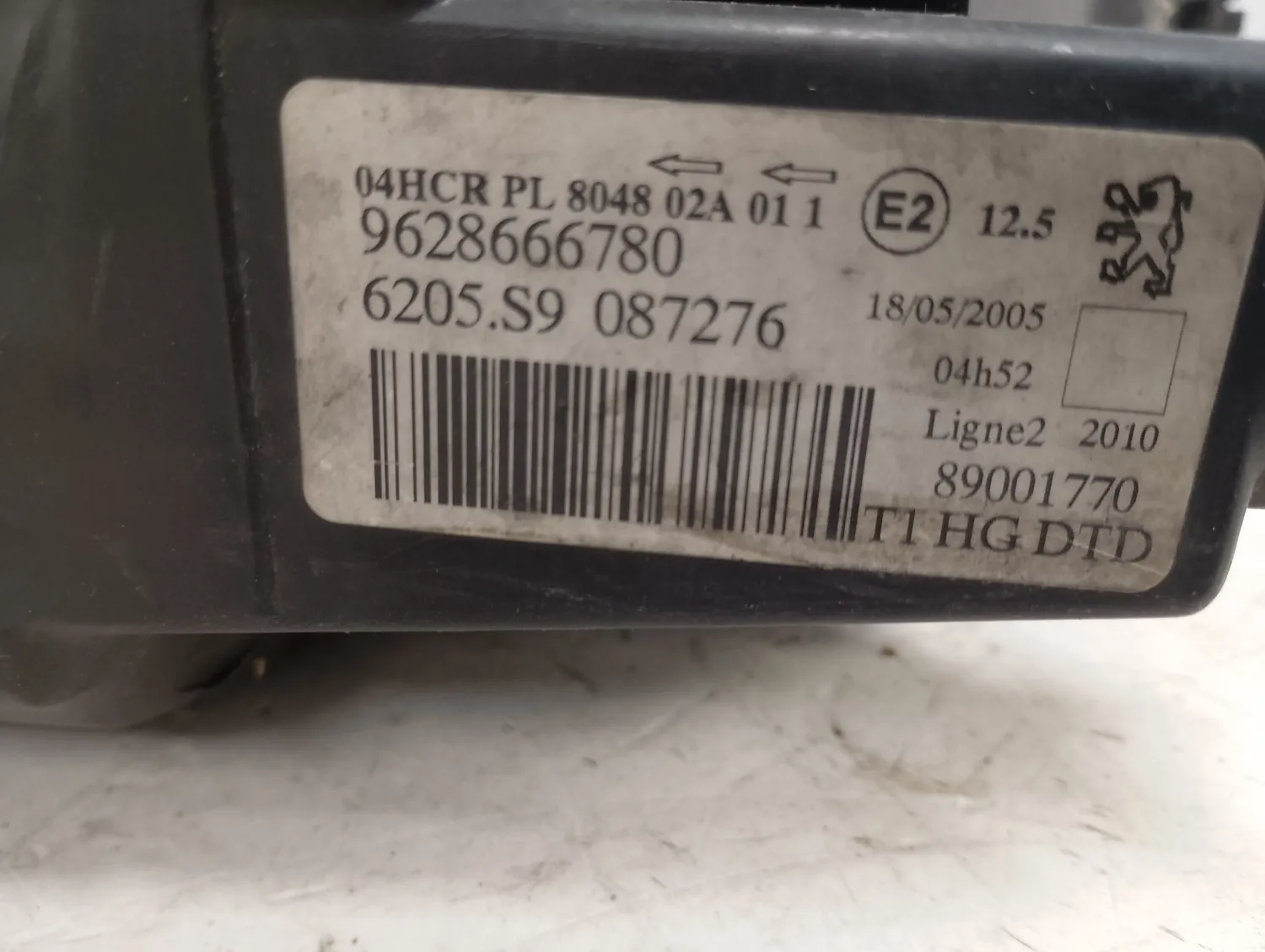 Faro ant. destro Peugeot 206 (1998 – 2009) 1.4 55 KW benzina 6206A0 KFW