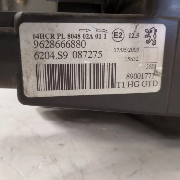 Faro ant. sinistro Peugeot 206 (1998 – 2009) 1.4 55 KW benzina 6208A0 KFW