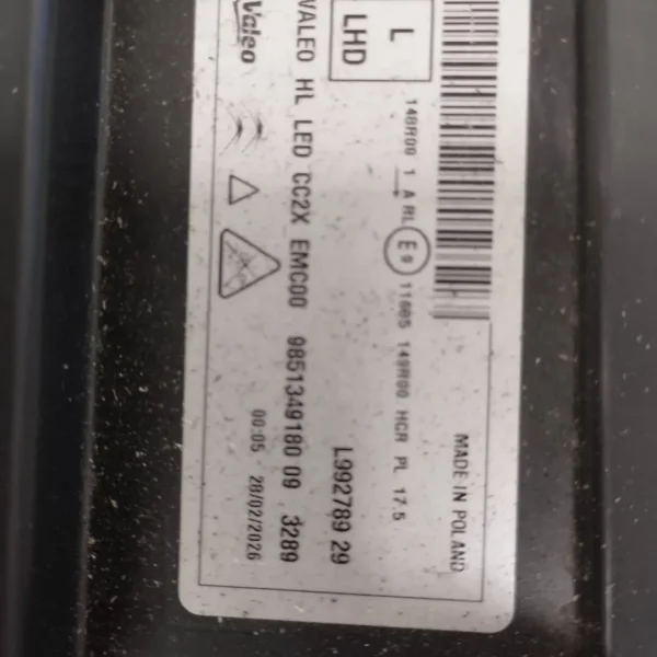 Faro ant. destro Citroen C3 2026 1.2 74 KW HN09