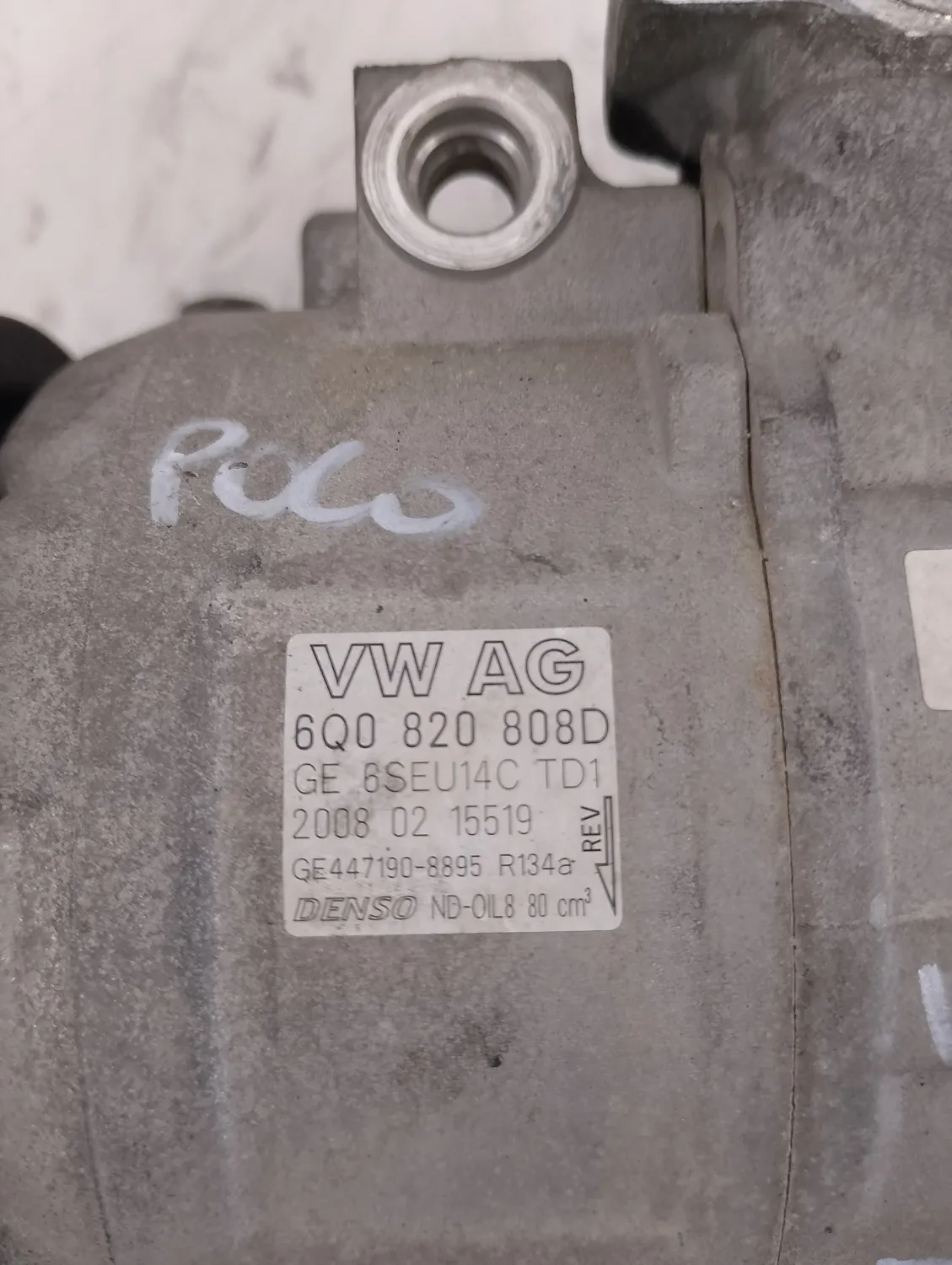 Compressore a/c Volkswagen Polo (2005 – oggi) 1.4 59 KW benzina 6Q0820808F BUD