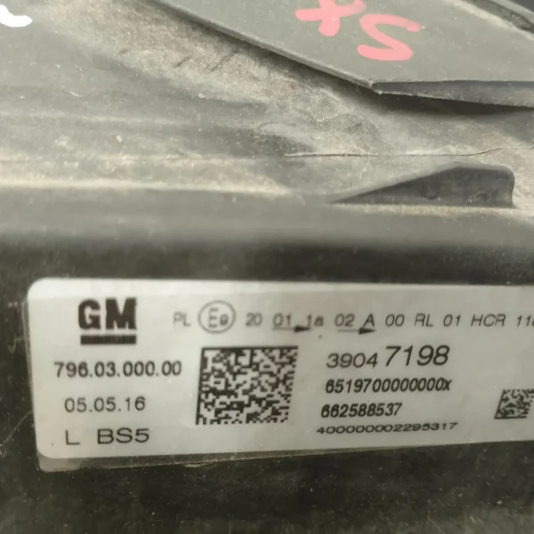 Faro ant. sinistro Opel Astra (2015 – 2022) 1.6 81 KW diesel 39209069 B16DTE