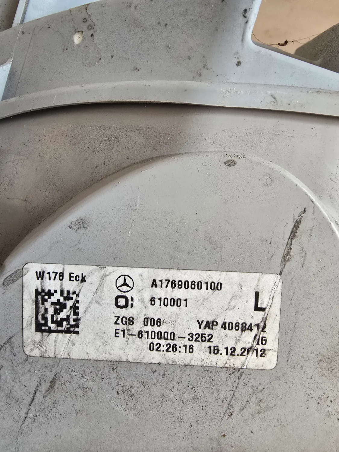 Faro posteriore sinistro Mercedes benz Classe A (2012 – 2015) 1.5 80 KW diesel A1769060100 K9K