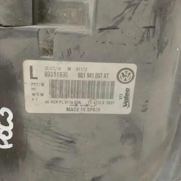 Faro ant. sinistro Volkswagen Polo (2005 – oggi) 1.4 59 KW benzina 6Q1941007AT BUD