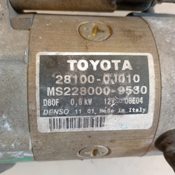 Motorino avviamento Toyota Yaris (2001 – 2005) 1.0 48 KW benzina 281000J020 1SZ FE