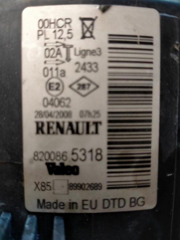 Faro Anteriore Destro Renault Clio 2008