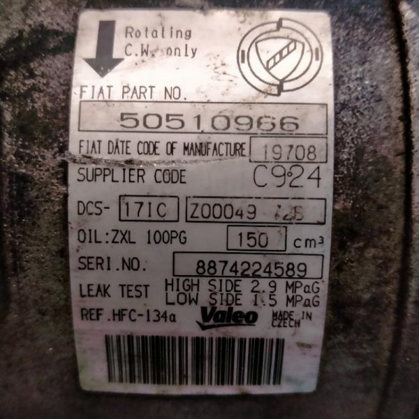 Compressore A/C Alfa Romeo 159 939A2000 2005 – 2011