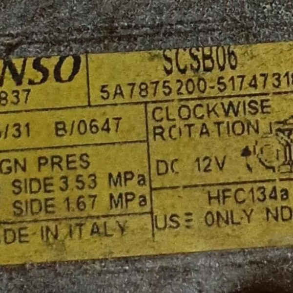 Compressore A/C Fiat 500 169A3000 2008 – 2015