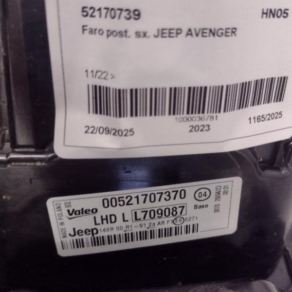Faro Posteriore Sinistro Jeep Avenger 2023