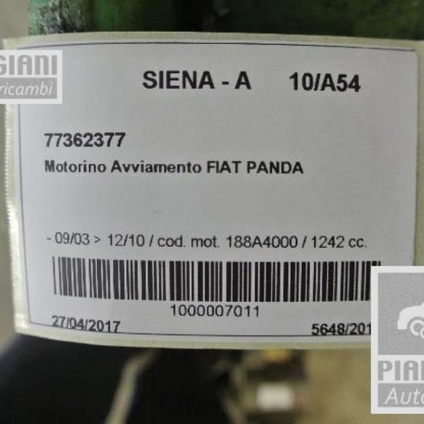 Motorino Avviamento Fiat Panda 188A4000 2008
