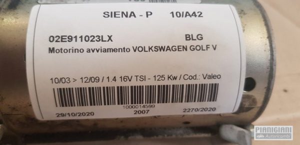 Motorino Avviamento | Volkswagen Golf V BLG